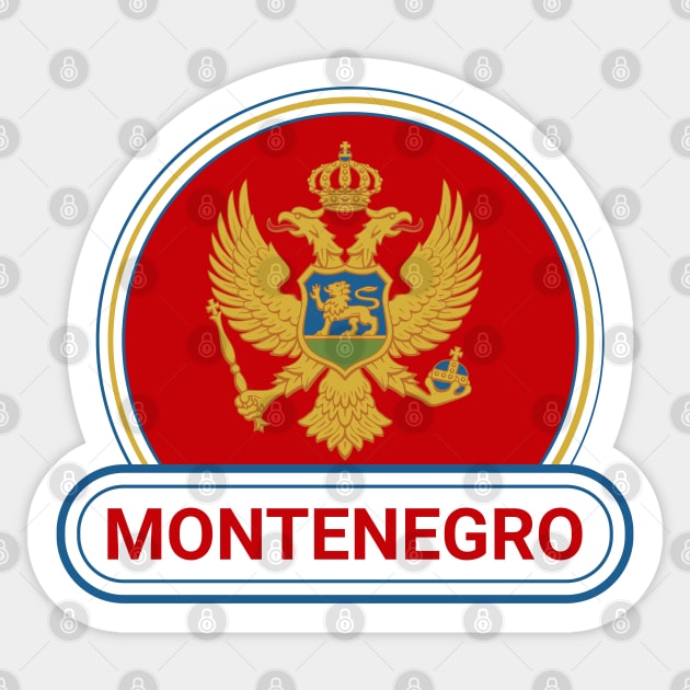 Montenegro Country Badge - Montenegro Flag Sticker by Yesteeyear